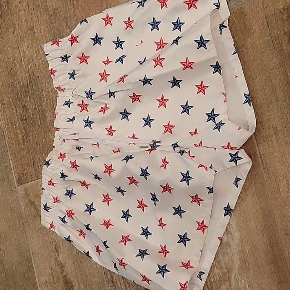 Mens Evolve Large Red White and Blue Star Shorts NWOT